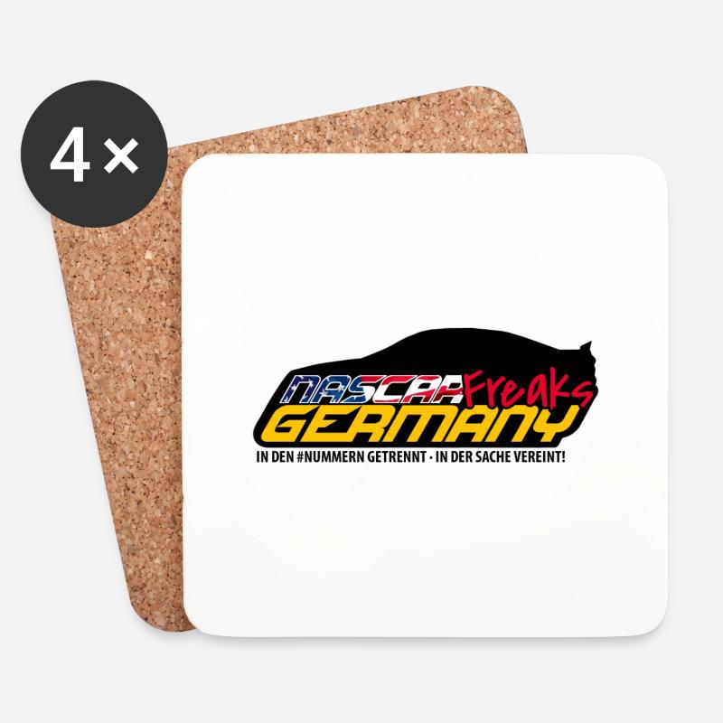 Nascar Freaks Germany - Untersetzer (4er-Set) - Weiß
