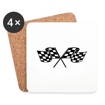 racing flags sport - Coasters (set of 4) - white - Front