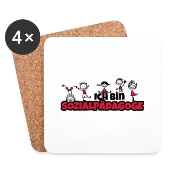 ich bin sozialpädagoge - Untersetzer (4er-Set) - Weiß - Vorne