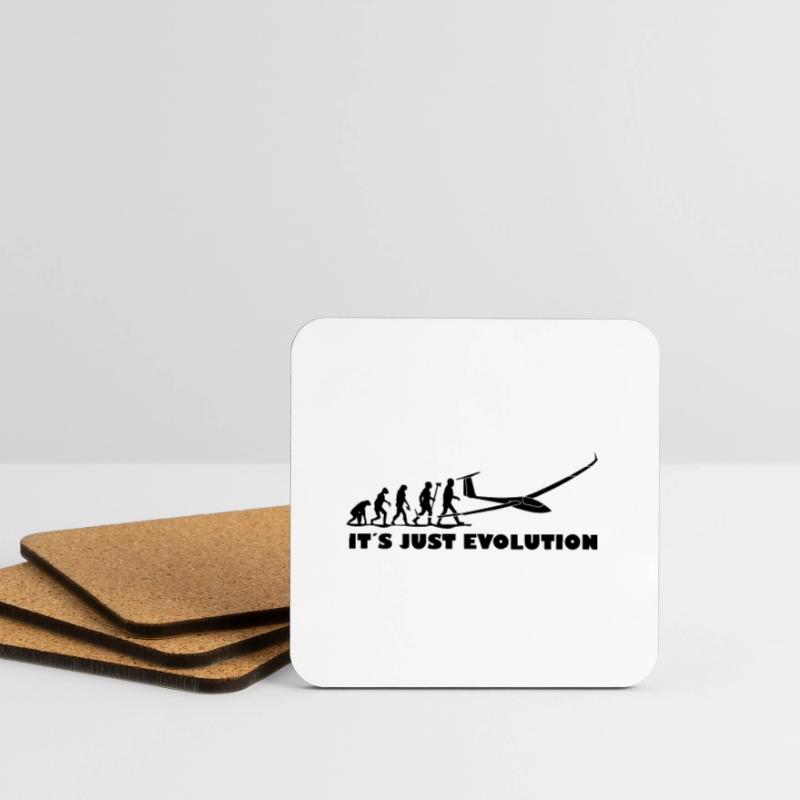 evolution gliding glider pilot Coasters (set of 4)
