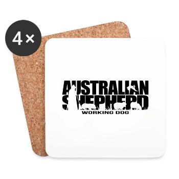 AUSTRALIAN SHEPHERD WORKING DOG dogs Wilsigns - Coasters (set of 4) - white - Front