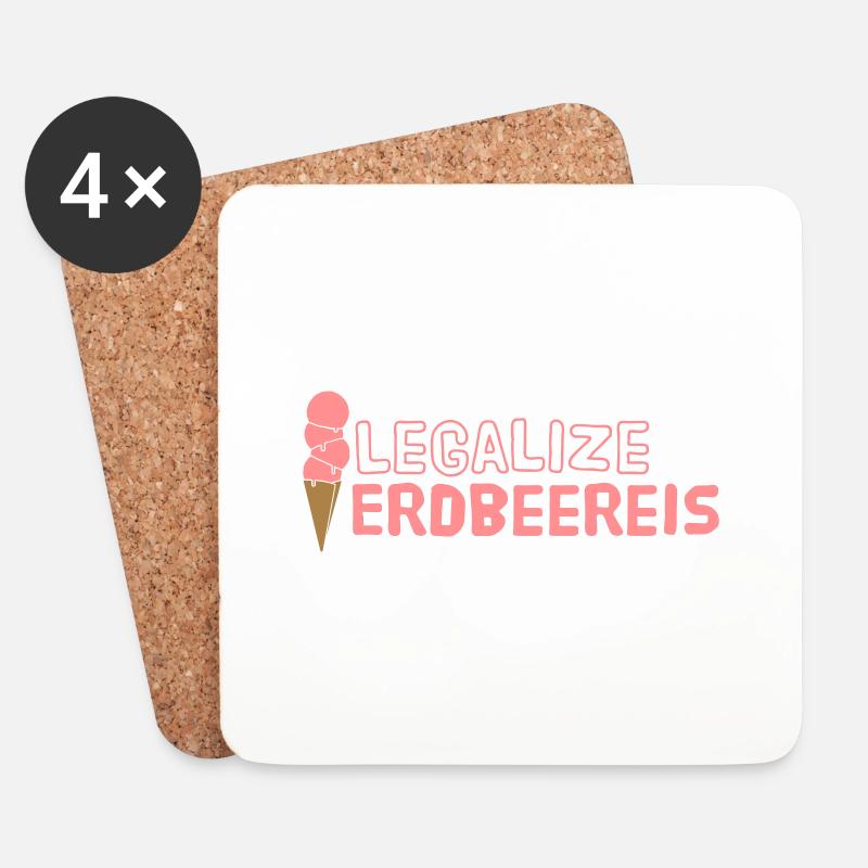Legalize Erdbeereis! - Untersetzer (4er-Set) - Weiß