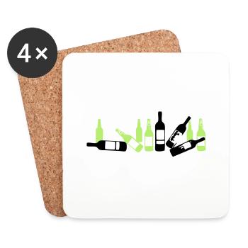 corpse piles bottle beer glass - Coasters (set of 4) - white - Front