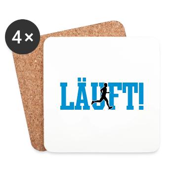 LÄUFT! Mann - Untersetzer (4er-Set) - Weiß - Vorne