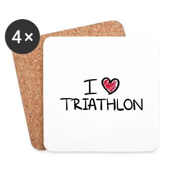 i_love_triathlon__f2 - Dessous de verre (lot de 4) - blanc - Devant