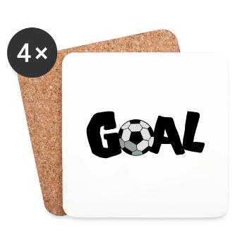 soccer ball goal! FOOTBALL! - Coasters (set of 4) - white - Front