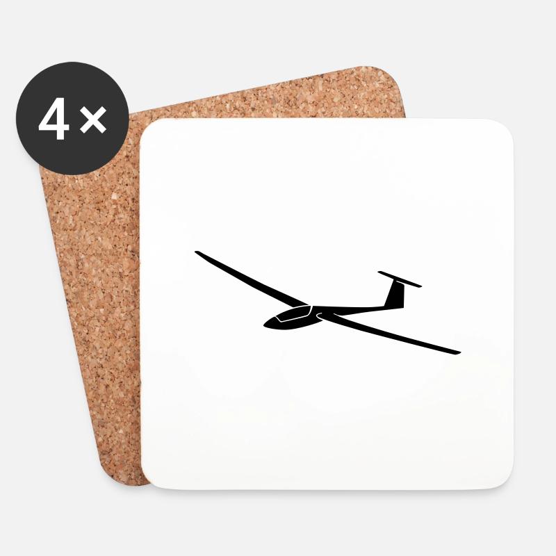 segelflugzeug_8 - Untersetzer (4er-Set) - Weiß