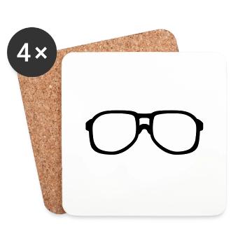 Nerd - Untersetzer (4er-Set) - Weiß - Vorne