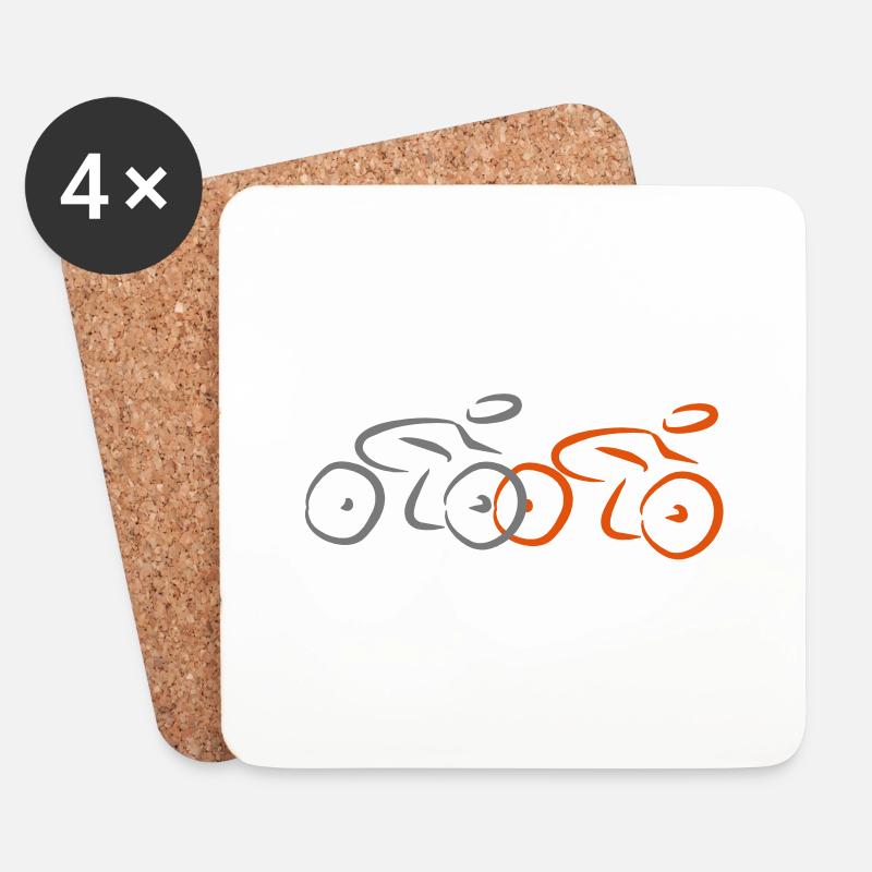 Radsport - Untersetzer (4er-Set) - Weiß