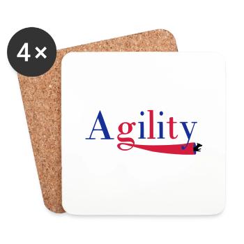 Agility Schrift ein Hund im Tunnel - Untersetzer (4er-Set) - Weiß - Vorne