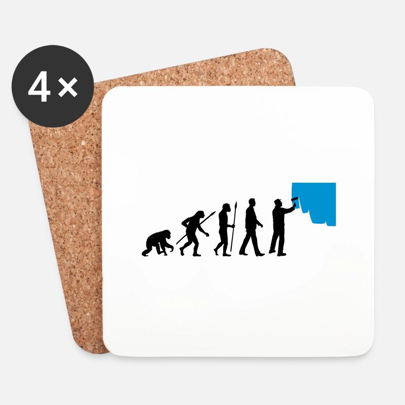 evolution_painters_062012_a_2c - Coasters (set of 4) - white