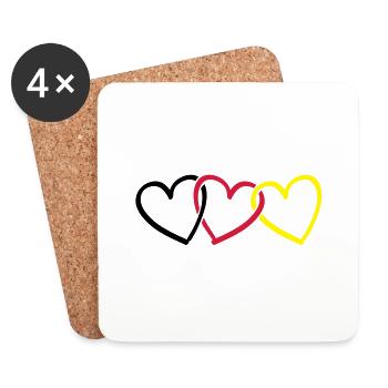 deutschland_herzen__love__f3 - Dessous de verre (lot de 4) - blanc - Devant