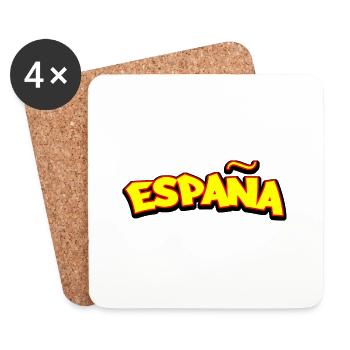 drapeau espagne españa - Dessous de verre (lot de 4) - blanc - Devant