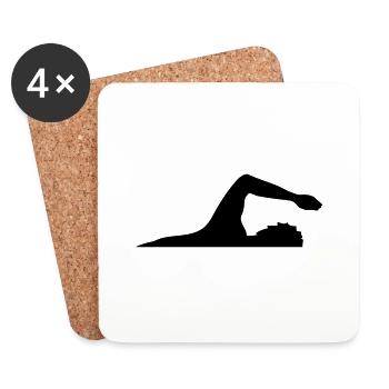 swim swimmer club team water crawl - Coasters (set of 4) - white - Front