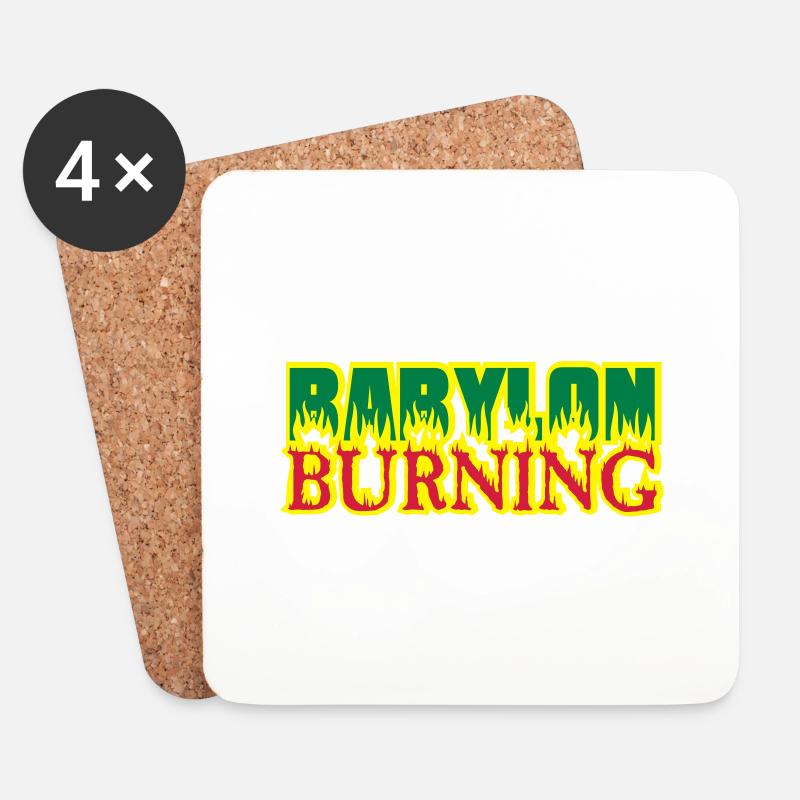 babylon burning 01 - Coasters (set of 4) - white
