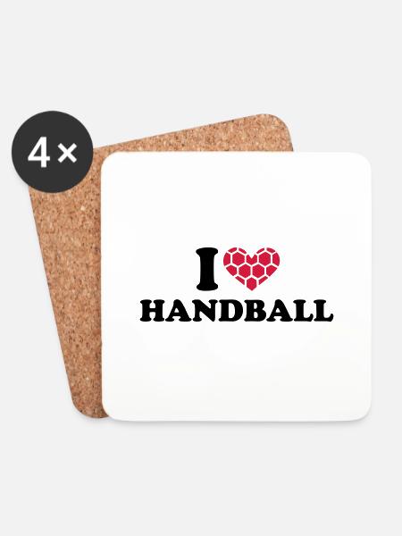 I love handball - Untersetzer (4er-Set) - Weiß