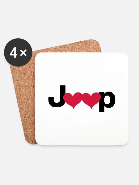 Jeep Love - Untersetzer (4er-Set) - Weiß