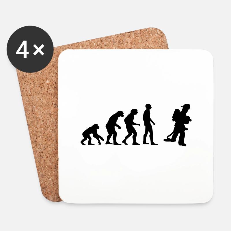 evolution Feuerwehrmann - Untersetzer (4er-Set) - Weiß