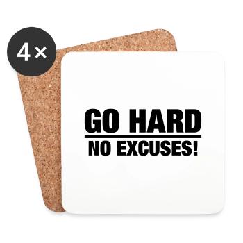go_hard_no_excuses_f1 - Dessous de verre (lot de 4) - blanc - Devant