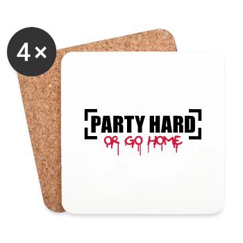 Party Hard Or Go Home - Dessous de verre (lot de 4) - blanc - Devant