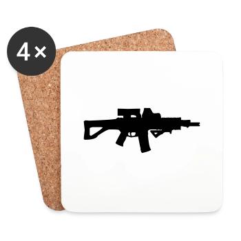 Sturmgewehr Gewehr - Untersetzer (4er-Set) - Weiß - Vorne