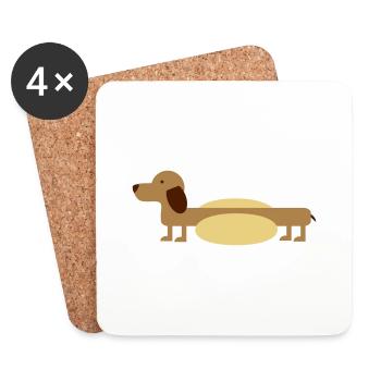 Hot-Dog - Untersetzer (4er-Set) - Weiß - Vorne