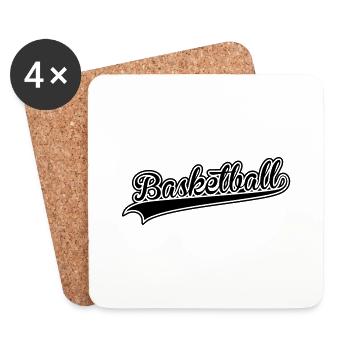basketball Schriftzug - Untersetzer (4er-Set) - Weiß - Vorne