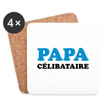 Papa Célibataire - Dessous de verre (lot de 4) - blanc - Devant