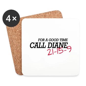 For a good time, call DIANE: - Untersetzer (4er-Set) - Weiß - Vorne