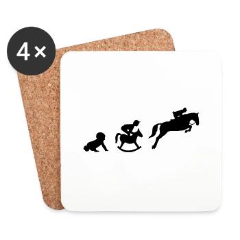 Equitation - Dessous de verre (lot de 4) - blanc - Devant