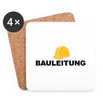 Bauleitung Bauaufsicht Hausbau - Untersetzer (4er-Set) - Weiß - Vorne