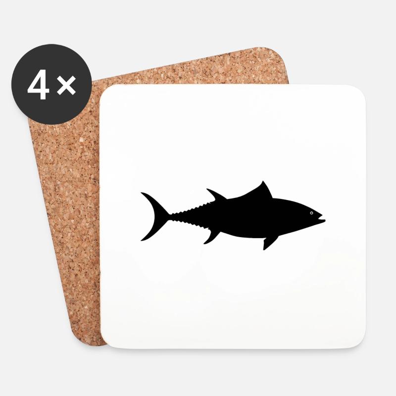 Thunfisch - Untersetzer (4er-Set) - Weiß