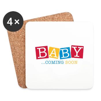 baby_coming_soon_ge3 - Dessous de verre (lot de 4) - blanc - Devant