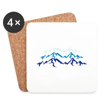 Hohe Schöne Berge - Untersetzer (4er-Set) - Weiß - Vorne