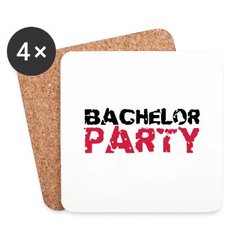 Bachelor Party Stempel Design - Dessous de verre (lot de 4) - blanc - Devant