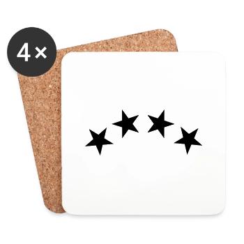4 Sterne / 4 stars (1c) - Coasters (set of 4) - white - Front