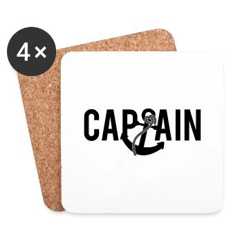 Capitaine ancre Logo - Dessous de verre (lot de 4) - blanc - Devant