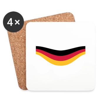 drapeau allemagne équipe sportive équipe allemagne couleurs - Dessous de verre (lot de 4) - blanc - Devant