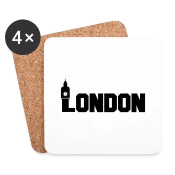 london - Dessous de verre (lot de 4) - blanc - Devant