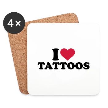 Tattoo - Untersetzer (4er-Set) - Weiß - Vorne