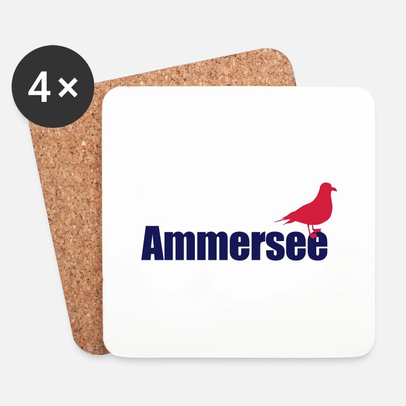 Ammerseemöwe 2c - Untersetzer (4er-Set) - Weiß