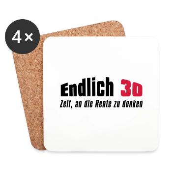 Endlich 30 - Untersetzer (4er-Set) - Weiß - Vorne