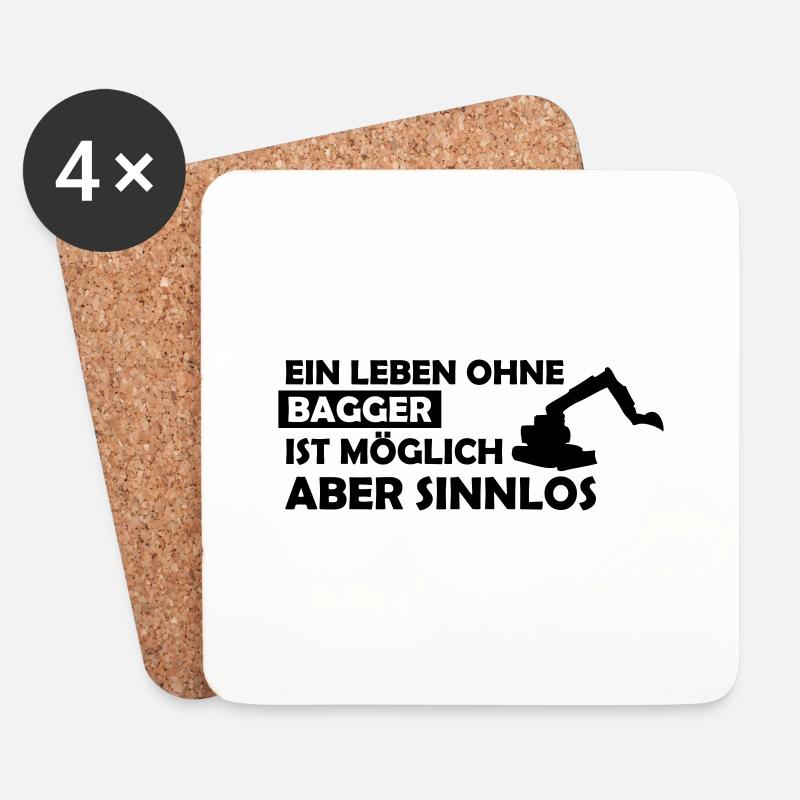 ein leben ohne bagger - Untersetzer (4er-Set) - Weiß
