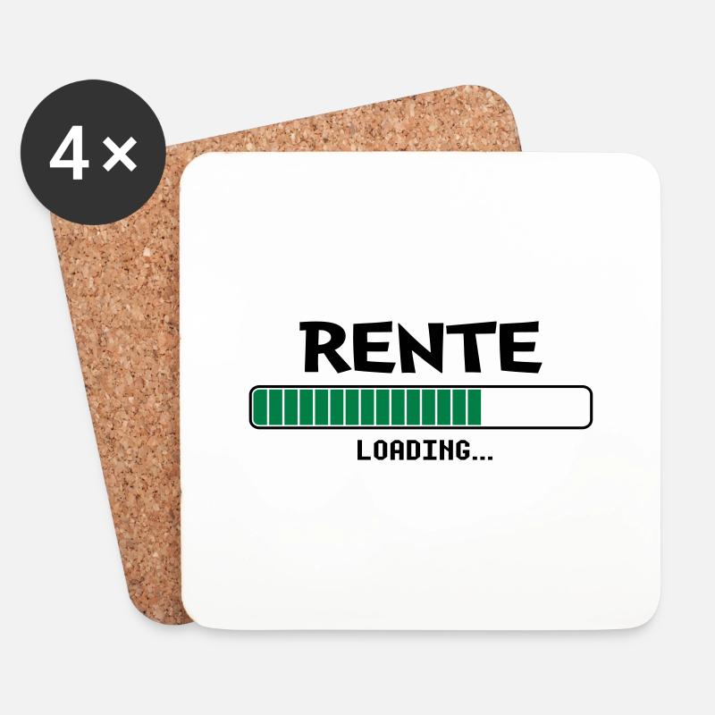 Rente loading... - Untersetzer (4er-Set) - Weiß