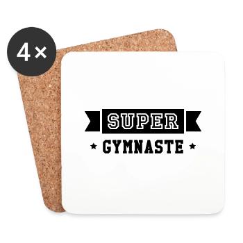 Gymnastique / Gym / Gymnaste / Fitness / GRS - Dessous de verre (lot de 4) - blanc - Devant