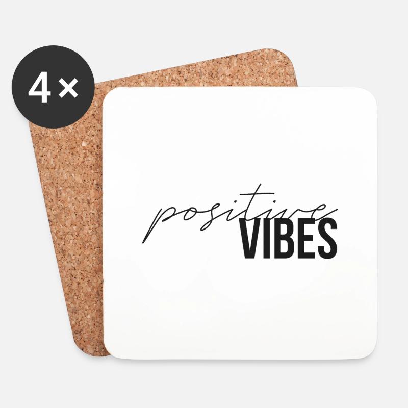 Positive Schwingungen modernes Geschenk - Untersetzer (4er-Set) - Weiß
