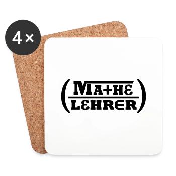 Mathe-Lehrer (Schriftzug) - Untersetzer (4er-Set) - Weiß - Vorne