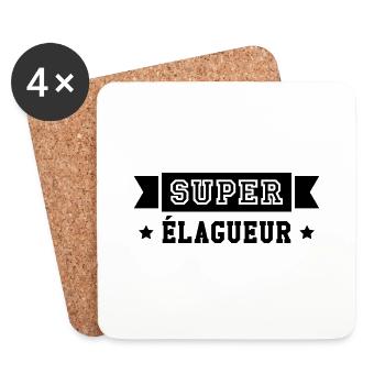 Elagueur / Elaguer / Arbre / Bois / Bucheron - Dessous de verre (lot de 4) - blanc - Devant