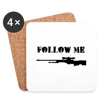 Follow Me - cool CS gaming - Coasters (set of 4) - white - Front