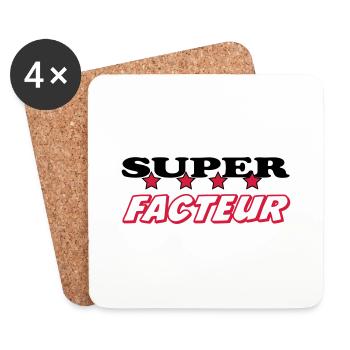 Facteur / Factrice / Poste / Papa / Maman - Dessous de verre (lot de 4) - blanc - Devant